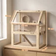 Wooden Hamster Habitat with Detachable Base – Natural, 60cm