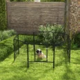 Eight-Panel Steel Dog Playpen with Door – Black, 80cm High
