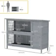 Two-Tier Wooden Rabbit Resting Hutch – Grey