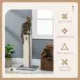 Tall Sisal Cat Scratching Column with Toy – Grey, 81cm
