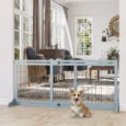 Adjustable Freestanding Dog Gate – Blue Grey, 104–180cm