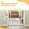Adjustable Walk-Through Dog Gate – White, 75–85cm