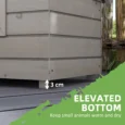 Raised Wooden Outdoor Cat Shelter with Opening Roof – Grey