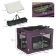 Folding Fabric Pet Carrier – Purple, 60 × 42 × 42cm