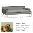 Dog Sofa Water-Resistant Fabric Medium and Large – Grey