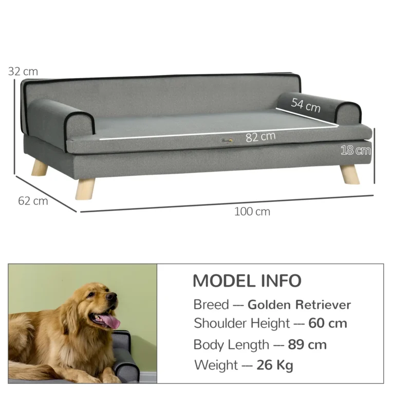 Dog Sofa Water-Resistant Fabric Medium and Large – Grey