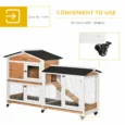 Two-Level Rabbit Hutch with Side Run – Yellow