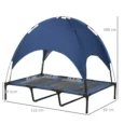 Elevated Dog Cot with Canopy 122x92cm – Dark Blue
