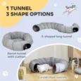 Convertible Cat Tunnel with Central Bed – Grey