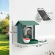 Smart Bird Feeder with 2K Camera and Solar Panel – Dark Green