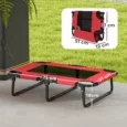 Folding Elevated Dog Bed with Mesh Centre – Red, 75cm