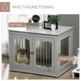 Three-Door Furniture Dog Crate – Grey, 80.5cm