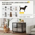 Three-Door Furniture Dog Crate with Cushion – Walnut, 80cm