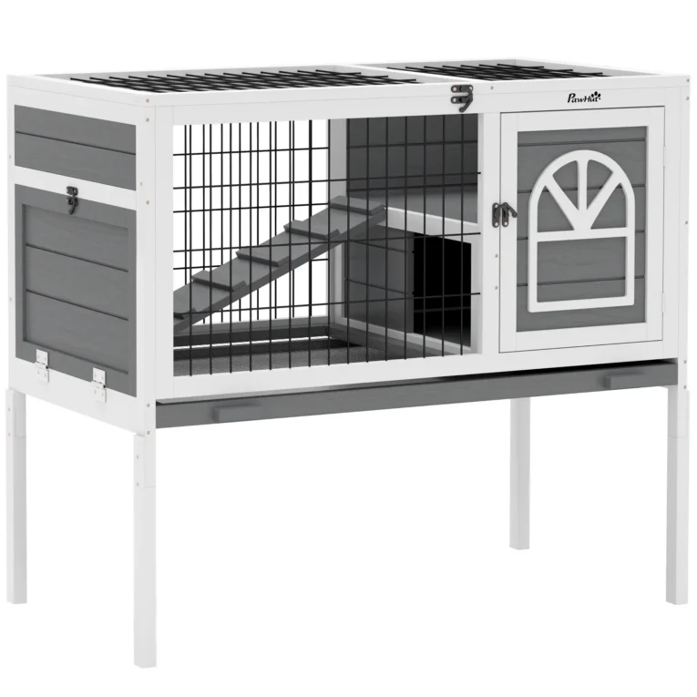 Rabbit Hutch 90 x 53 x 87cm – White and grey