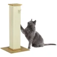 Sisal Cat Scratching Post with Toy – Oak and Cream, 80cm