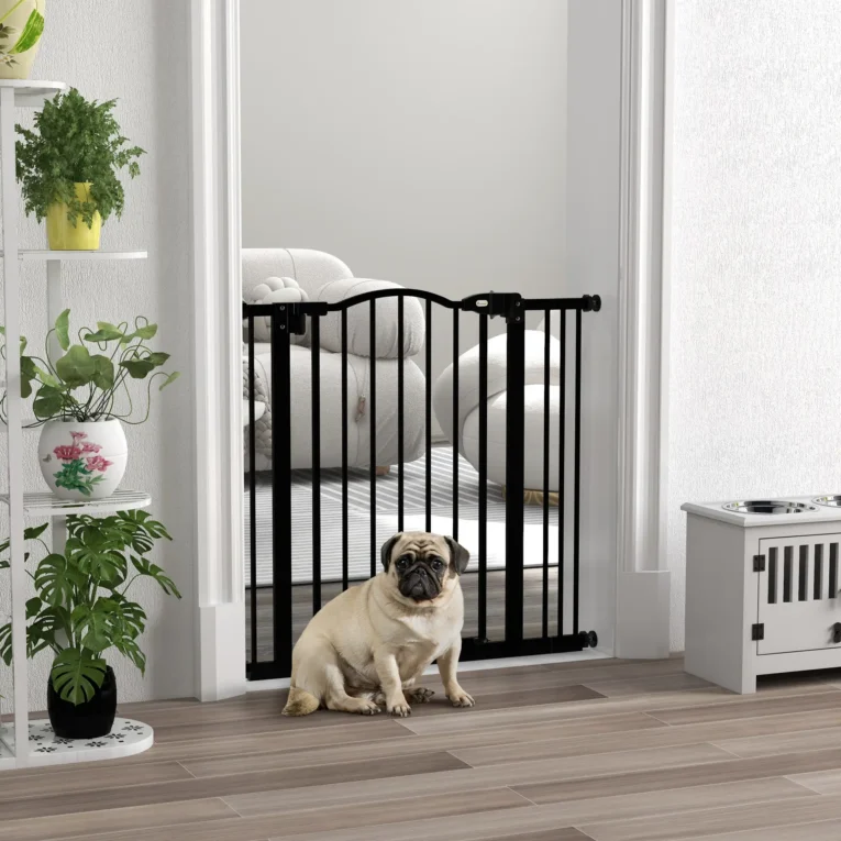 Adjustable Dog Gate – Black, 78cm High, 74–87cm Adjustable Dog Gate – Black, 78cm High, 74–87cm