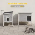 Insulated Wooden Cat Shelter with Escape Door – Grey, 68cm