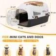 Hard-Shell Pet Carrier with Steel Door – Cream and Black, 49cm