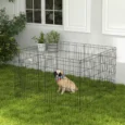 Eight-Panel Metal Dog Playpen with Door – Black