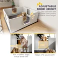 Wooden Dog Whelping Box with Acrylic Panels and Pad – White, 124cm