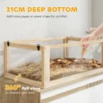 Wooden Hamster Cage with Deep Base and Wheel – Natural, 80cm