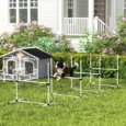Four Adjustable Dog Agility Jumps with Carry Bag – White