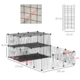 Modular Small-Pet Panel Playpen with Ladder – Black