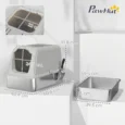 XL Enclosed Steel Litter Box with Top Exit – Light Grey, 60cm