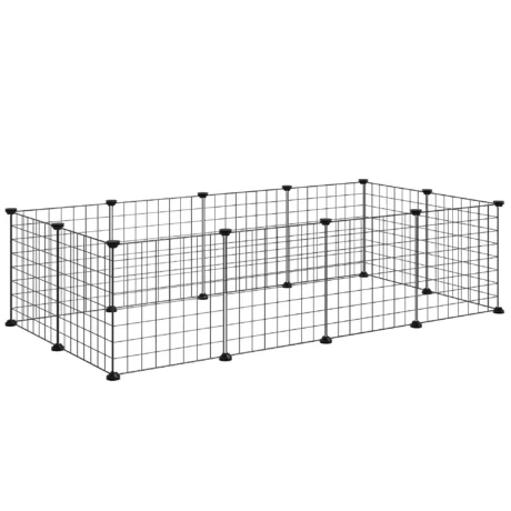 12-Panel Metal Pet Playpen Enclosure &ndash; Black