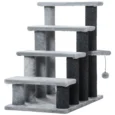Four-Step Cat Stairs with Toy Platform – Grey, 64cm