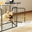 Six-Panel Steel Dog Playpen with Door – Grey, 60cm High