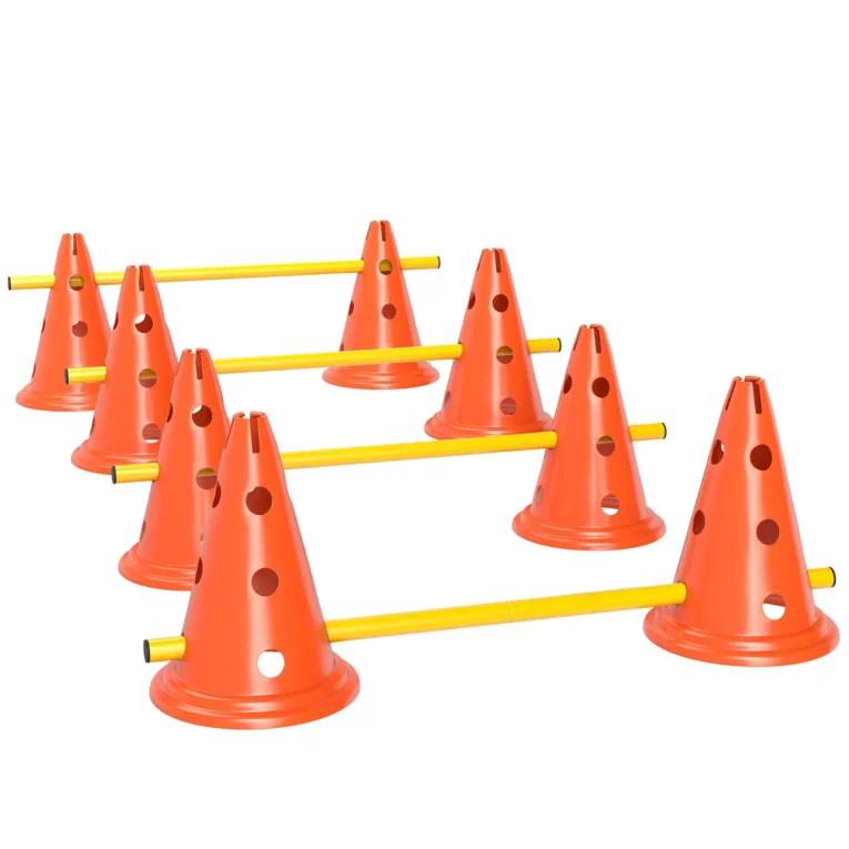 Four-Jump Dog Agility Set with Cones and Poles – Orange