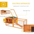 Rabbit Hutch Wooden Outdoor Cage 156x58cm – Orange