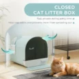 Covered Cat Litter Box with Filter and Scoop – Green