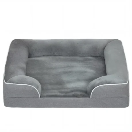 Small Memory-Foam Pet Sofa Bed &ndash; Grey, 70 &times; 60cm
