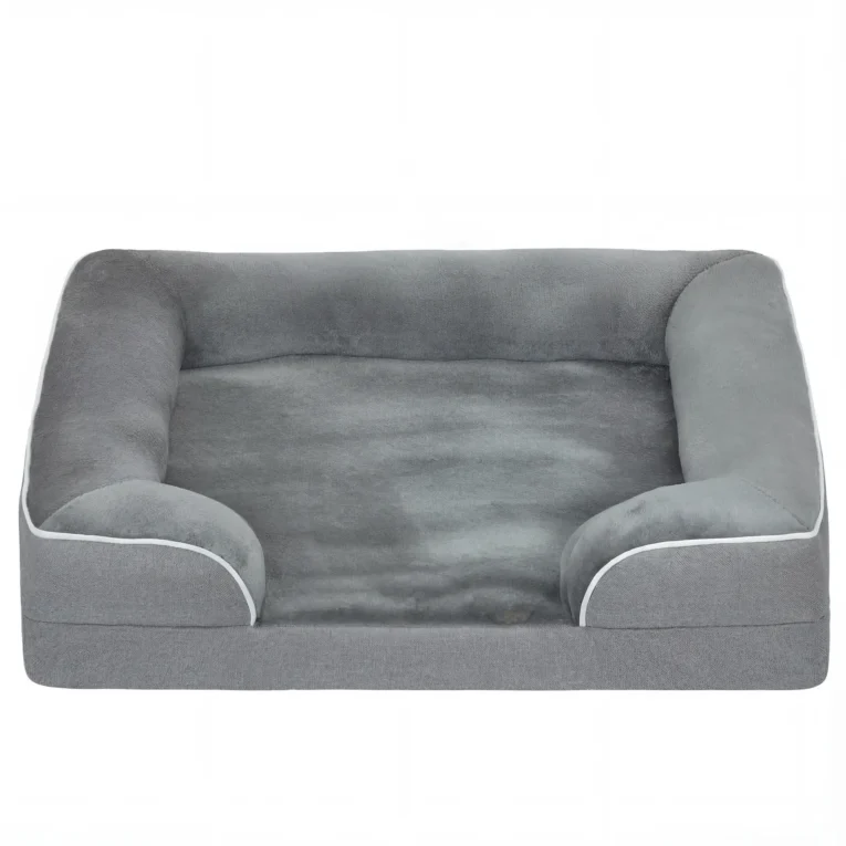 Small Memory-Foam Pet Sofa Bed – Grey, 70 × 60cm Small Memory-Foam Pet Sofa Bed – Grey, 70 × 60cm