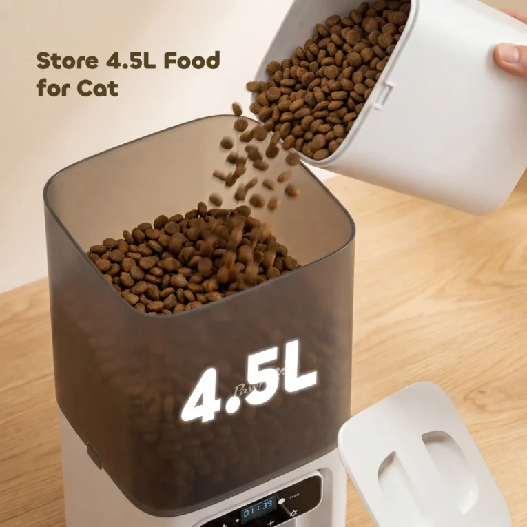 Programmable Automatic Cat Feeder with Voice Recorder – White, 4.5L Programmable Automatic Cat Feeder with Voice Recorder – White, 4.5L