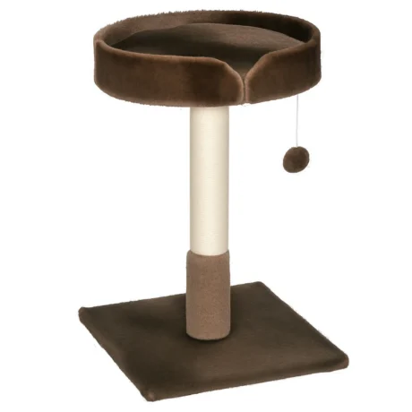 70cm Cat Tree with Cushioned Bed and Sisal Post &ndash; Brown
