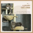 Floor-to-Ceiling Cat Climbing Tower with Hammock – Beige, 230–250cm
