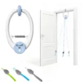 Rechargeable Hanging Mouse Cat Toy Set – White and Blue