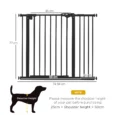 Adjustable Metal Dog Gate 74-94cm – Black