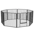 Eight-Panel Steel Dog Playpen – Black, 60cm High