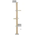 Wall-Mounted Cat Climbing Column with Four Platforms – Grey, 180cm