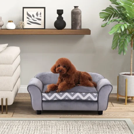 Small Pet Sofa with Removable Cushion – Grey, 73.5cm