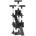 Cat Activity Tower with Scratching House – Charcoal grey