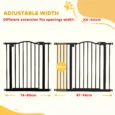 Adjustable Dog Gate – Black, 78cm High, 74–80 or 87–94cm