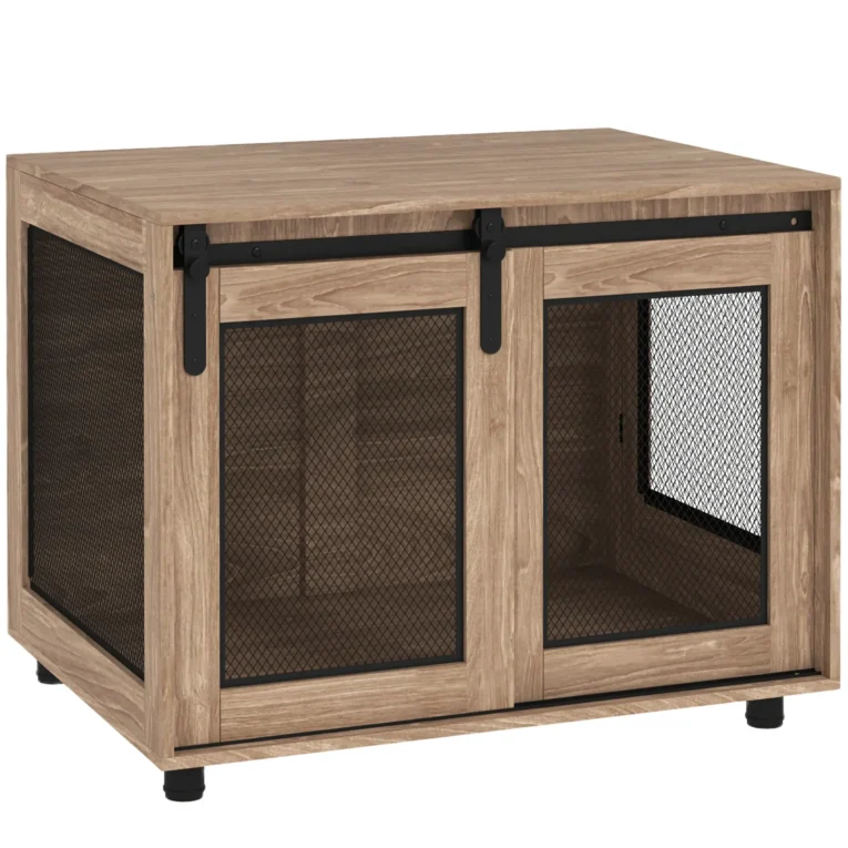 Dog Crate Furniture 80W x 58.5D x 63Hcm – Walnut Brown