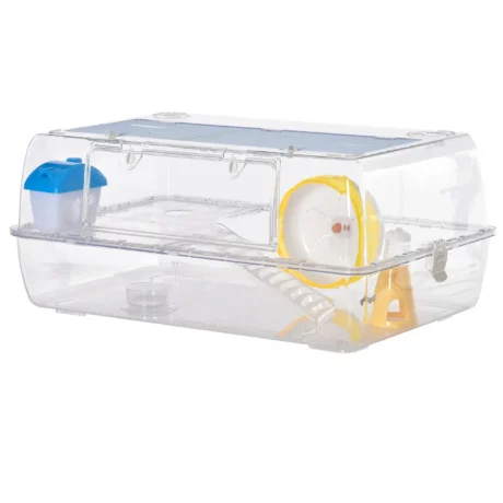 2-Storey Hamster Cage with Wheel and Feeding Bowl