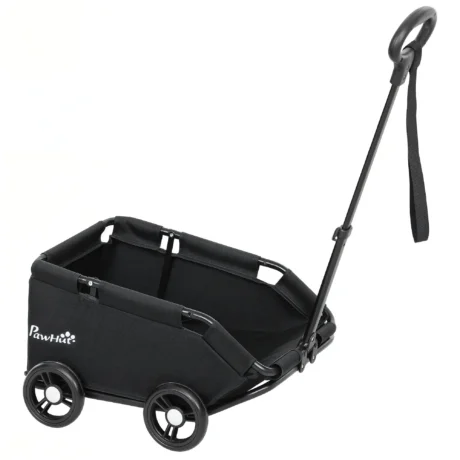 Low-Entry Pet Wagon with Cushion and Storage &ndash; Black