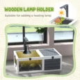 Wooden Tortoise Table with Lamp Holder and Trays – Grey